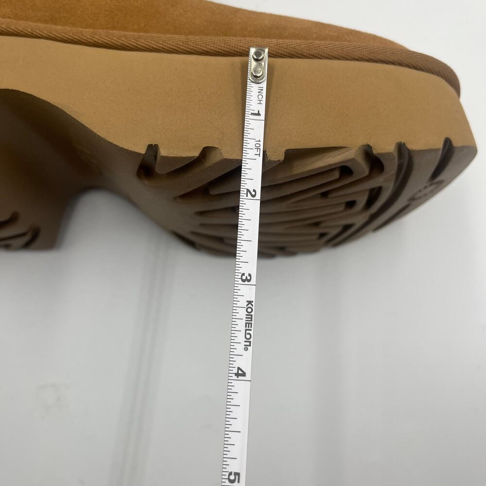 UGG Platform Ankle Boots Classic Ultra Mini New Heights Fur Lined Chestnut Sz 8 - Picture 11 of 11